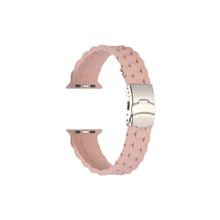 CoverZone Apple Watch 5 38-40 mm Uyumlu Metal Toka Delikli Panoply Silikon Pembe Kordon