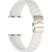 CoverZone Apple Watch 6 Siyah 38-40 mm İle Uyumlu Metal Toka Delikli Ayarlanabilir Panoply Silikon Kordon