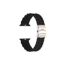 CoverZone Apple Watch 6 Uyumlu 38-40 mm Metal Toka Delikli Ayarlanabilir Panoply Silikon Kayış Siyah Kordon