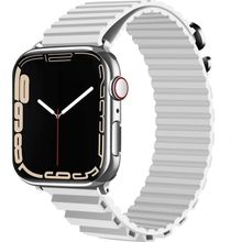 CoverZone Apple Watch Ultra Uyumlu 49 mm Parçalı Çizgili Tasarım Denouement Kayış Beyaz Kordon
