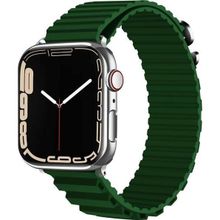 CoverZone Apple Watch Ultra Uyumlu 49 mm Parçalı Çizgili Tasarım Denouement Kayış Koyu Yeşil Kordon