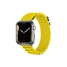 CoverZone Apple Watch Ultra Uyumlu 49 mm Parçalı Çizgili Tasarım Denouement Kayış Sarı Kordon