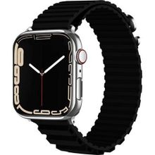 CoverZone Apple Watch Ultra Uyumlu 49 mm Parçalı Çizgili Tasarım Denouement Kayış Siyah Kordon
