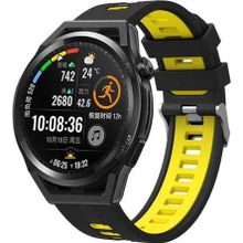 CoverZone Galaxy Gear S2 Grealish Siyah-Sarı Delikli Silikon Kordon
