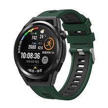 CoverZone Galaxy Gear S2 Grealish Yeşil-Siyah Delikli Silikon Kordon