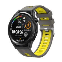 CoverZone Galaxy Gear S3 Grealish Gri-Sarı Delikli Silikon Kordon