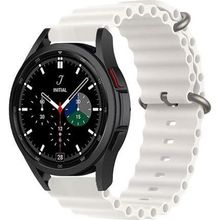 CoverZone Galaxy Watch 3 41 mm Quintessential Kabartmalı Metal Tokalı Beyaz Kordon