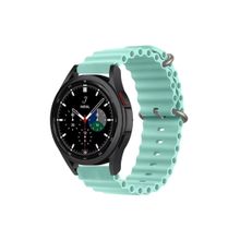 CoverZone Galaxy Watch 3 Uyumlu 41 mm Quintessential Kabartmalı Metal Tokalı Turkuaz Kordon