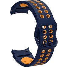 CoverZone Galaxy Watch 4 Classic Uyumlu 42 mm İki Kancalı Metal Tokalı Iridescent Mavi Sarı Kordon