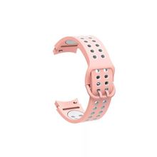 CoverZone Galaxy Watch 4 Classic Uyumlu 42 mm İki Kancalı Metal Tokalı Iridescent Pembe Beyaz Kordon