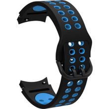 CoverZone Galaxy Watch 4 Classic Uyumlu 42 mm İki Kancalı Metal Tokalı Iridescent Siyah Mavi Kordon