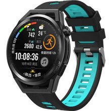 CoverZone Galaxy Watch 42 mm Grealish Siyah-Mavi Delikli Silikon Kordon