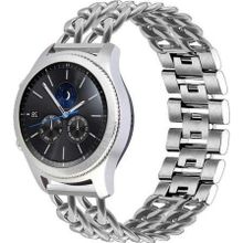 CoverZone Huawei Watch GT 3 Pro Uyumlu 46 mm Zincir Halkalı Metal Örgülü Gümüş Kordon