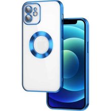 CoverZone iPhone 13 Kamera Korumalı Logo Gösteren Colored Z-Omega Mavi Cep Telefonu Kılıfı
