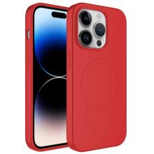 CoverZone iPhone 13 Pro Max Magsafe Wireless Şarj Özellikli Pastel Color Gri Silikon Cep Telefonu Kılıfı
