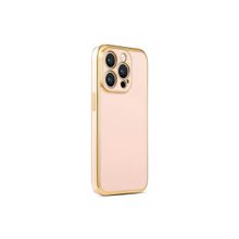 CoverZone iPhone 14 Pro Gold Kenar Pastel Renkli Halcyon Z-Bark Rosegold Cep Telefonu Kılıfı