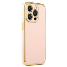 CoverZone iPhone 14 Pro Max Gold Kenar Pastel Renkli Halcyon Z-Bark Kapak Rosegold Cep Telefonu Kılıfı
