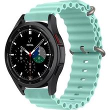 CoverZone Samsung Gear S2 42 mm Quintessential Kabartmalı Metal Tokalı Turkuaz Kordon