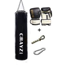 Crayz 100X30 cm Askı Aparatı Siyah Boks Kum Torbası Boks Eldiveni Set