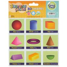 CreaTiket 1137 İngilizce Türkçe Kelime Geometrik Şekiller 3D Şekiller Kabartmalı Etiket