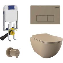 Creavit FE320 5 Beyaz Parça Set Cappicino Asma Klozet Gömme Rezervuar