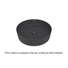Creavit Lp145 Loop Antrasit Mat 45 cm Masa Üstü Çanak Lavabo