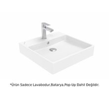 Creavit NX255 Next Beyaz 50 cm Kare Tezgah Üstü Lavabo