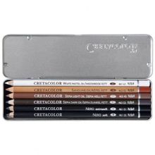 Cretacolor 40007 Oil Pencil Pocket 6'lı Metal Kutu Yağlı Çizim Kalemleri