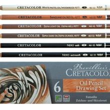 Cretacolor 40007 Oil Pencils Drawing Set 6'lı Metal Kutu Yağlı Çizim Kalemleri