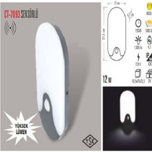 CT-7093 12W/4000K Sıva Üstü Sensörlü LED Armatür Cata - 3000K - Günışığı