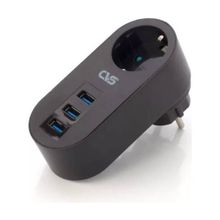 CVS DN 9204 3 USB Siyah Akım Korumalı Tekli Priz
