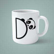 D Harfi Panda Alfabe Baskılı Kupa