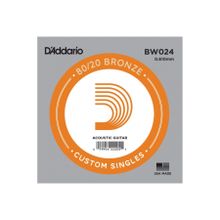 D'addario BW024 80/20 Bronze Wound 024 Sol Akustik Tek Tel