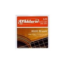 D'addario EJ10 Extra Light 010 Akustik Tel Set