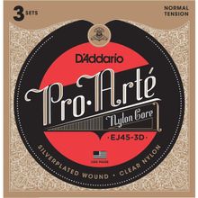 D'addario EJ45-3D Pro-Arte Silve 3'lü Paket Klasik Gitar Tel Seti