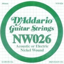 D'addario NW026 Nikel Wound Re Elektro Akustik Tel