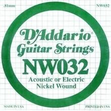 D'addario NW032 Nikel Wound La Elektro Akustik Tel