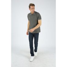 Dafron Sport Polo Çizgili Yaka Antrasit Erkek T-shirt