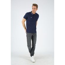 Dafron Sport Polo Çizgili Yaka Lacivert Erkek T-shirt