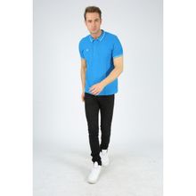 Dafron Sport Polo Çizgili Yaka Saks Erkek T-shirt
