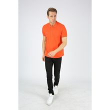 Dafron Sport Polo Çizgili Yaka Turuncu Erkek T-shirt