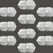 Dagyuce 23 A 20x24 cm 10x20 Adet Tek Kullanımlık Köpuk 3 Bölmeli Kapaklı Kase Kutu