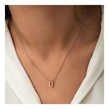 Daha Yok Mu 925 Ayar Gümüş Rose 3 Boyutlu Ü Harf Kadın Gümüş Kolye