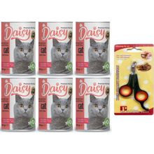 Daisy Kuzu Etli 6x400 gr Kedi Konservesi + Tırnak Makası