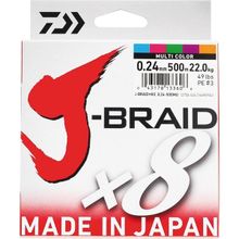 Daiwa J-Braid 8B 500 m Multi Color Misina