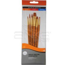 Daler Rowney 600 Simply Gold Taklon Synthetic 6'lı Fırça Seti