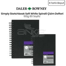 Daler Rowney Simply Sketchbook Soft White 100 gr 80 Yaprak Spiralli Çizim Defteri