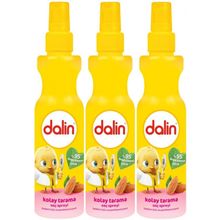 Dalin 3x200 ml Badem Özlü Kolay Saç Tarama Spreyi