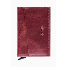 Damy 611CR Bordo Hakiki Deri Unisex Mekanizmalı Kartlık
