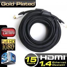 Dark v1.4 1 5mt 4K - 3D Ağ Destekli Dual Molding, Kılıflı Altın Uçlu HDMI Kablo